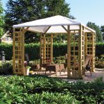 Onlywood Gazebo in legno impregnato ONLY 300 x 300 cm con Telo PVC + 8 Grigliati-45970
