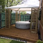 Onlywood Gazebo in legno impregnato ONLY 300 x 300 cm con Telo PVC + 8 Grigliati-42321