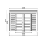 Casetta in legno impregnato POTENZA 496 x 298 x 225 h. cm con pergolato - Carico neve 30 kg al Mq-34495