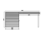 Casetta in legno impregnato POTENZA 496 x 298 x 225 h. cm con pergolato - Carico neve 30 kg al Mq-34494