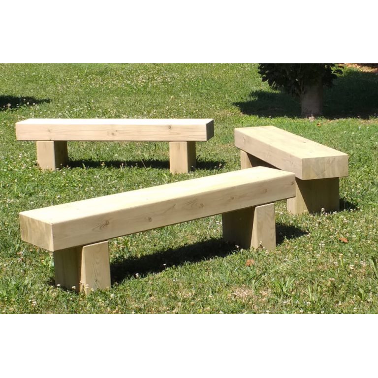 Panca in Legno Lamellare MONOLITE 146 x 30 x 40 h. cm - Massima Resistenza-0