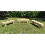 Panca in Legno Lamellare MONOLITE 146 x 30 x 40 h. cm - Massima Resistenza-34824