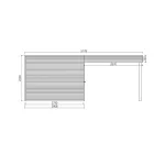 Casetta in legno impregnato MATERA 577 x 298 x 225 h. cm con pergolato - Carico neve 30 kg al Mq-34506