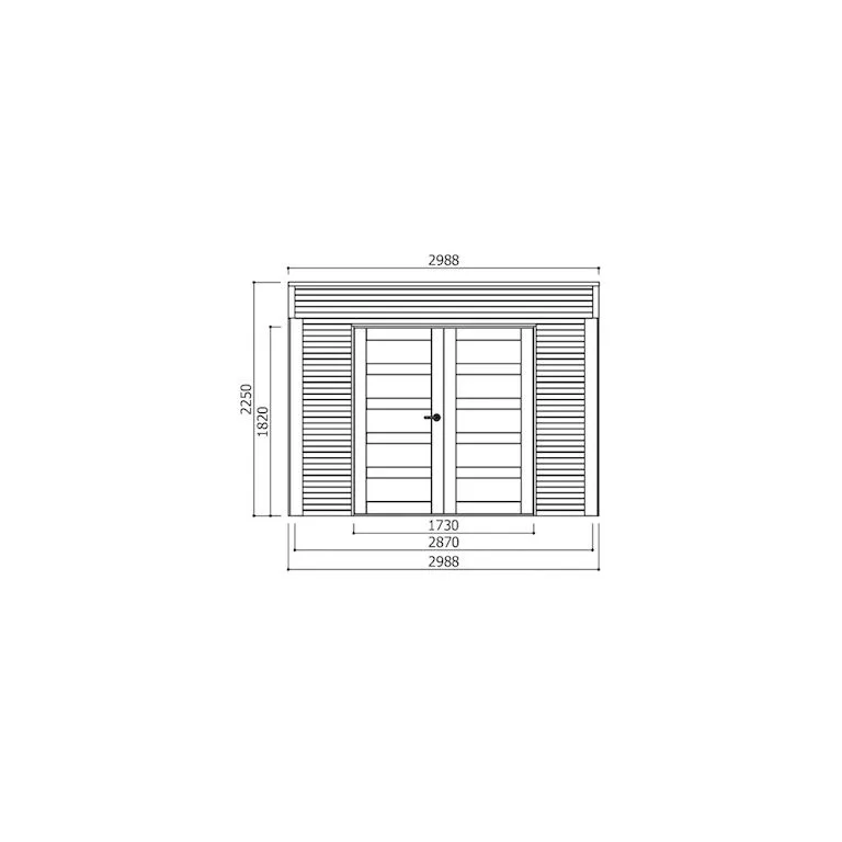 Casetta in legno impregnato MATERA 577 x 298 x 225 h. cm con pergolato - Carico neve 30 kg al Mq-34507