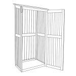 Onlywood Armadio da Esterno in legno di Mogano oliato SANTIAGO 80 x 65 x 173-185 h. cm-54217