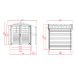 Onlywood Casetta in legno da giardino SAT 239 x 198 x 207 h. cm - con Tettoia-35513