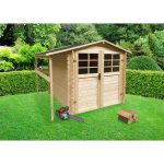 Onlywood Casetta in legno da giardino SAT 239 x 198 x 207 h. cm - con Tettoia-0