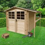 Onlywood Casetta in legno da giardino SAT 239 x 198 x 207 h. cm - con Tettoia-35515
