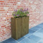 Fioriera SPLENDID legno trattato 78 x 28 altezza 78 cm con rivestimento - SALVASPAZIO-35664