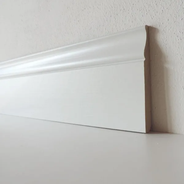 Battiscopa Legno BIANCO Laccato - Modello Reale - 120 x 13 mm - Asta 2,5 m-0