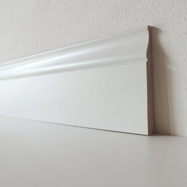 Battiscopa Legno BIANCO Laccato - Modello Reale - 120 x 13 mm - Asta 2,5 m-0