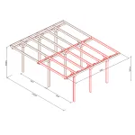 Onlywood ESTENSIONE per Copertura in legno per auto 2,7 x 5,2 metri in legno impregnato classe 3 - foto 4