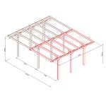 Onlywood ESTENSIONE per Copertura in legno per auto 2,7 x 5,2 metri in legno impregnato classe 3 -36877