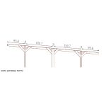 Onlywood ESTENSIONE per Copertura in legno per auto 2,7 x 5,2 metri in legno impregnato classe 3 -36875