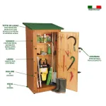 Armadio da Esterno in Legno TEVERE 110 x 90 x 185 cm - Verniciato Noce-58247