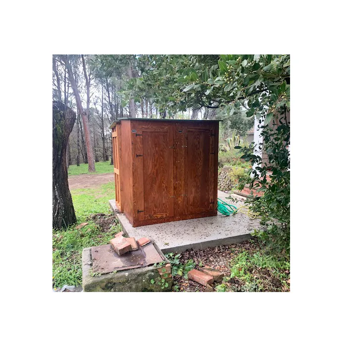Armadio da Esterno in Legno Trattato CERVINO 172 x 92 x 185 cm - Verniciato Noce-54221