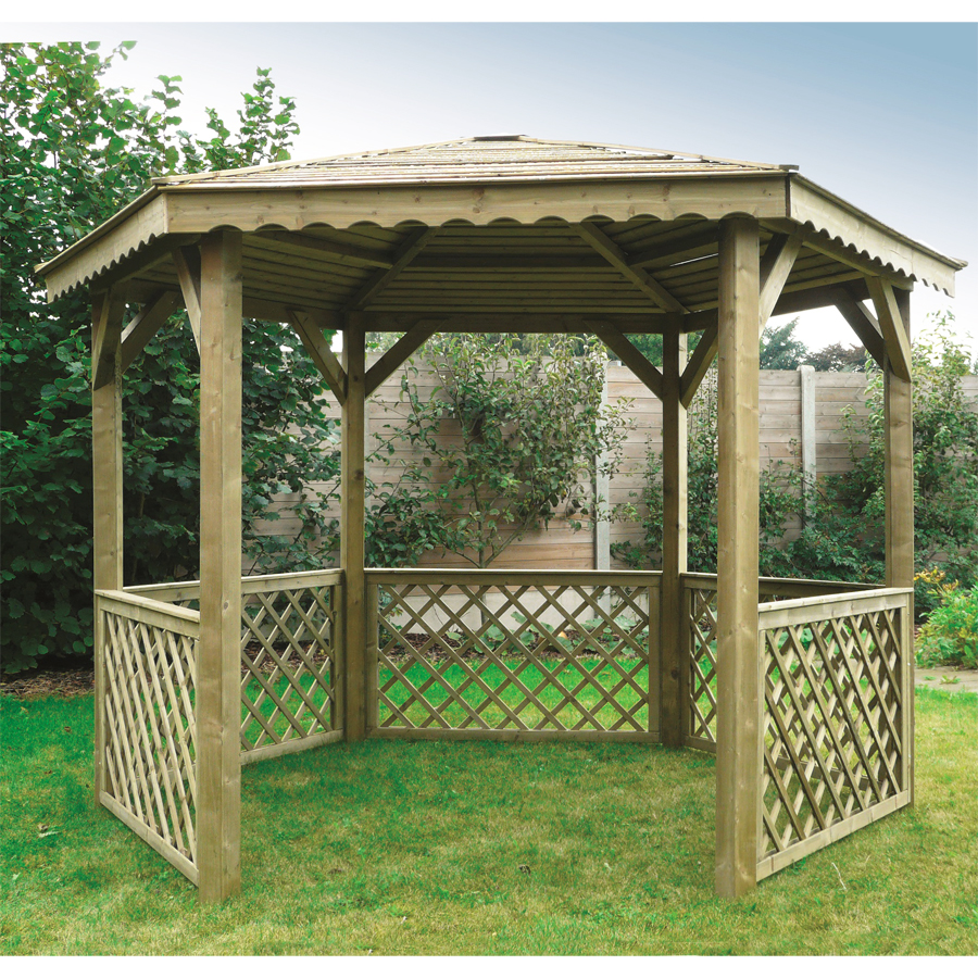 Gazebo in Legno Impregnato PAVILION 351 x 305 cm-0 Gazebo in Legno Impregnato PAVILION 351 x 305 cm-0