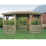 Gazebo in Legno Impregnato PAVILION 445 x 345 cm-0