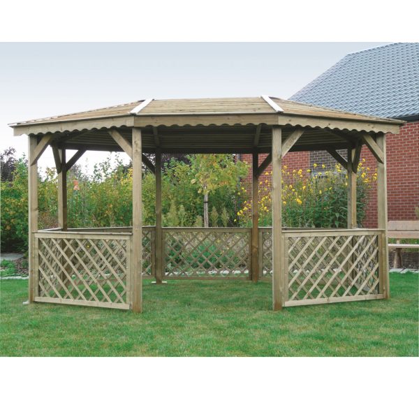 Gazebo in Legno Impregnato PAVILION 445 x 345 cm-0