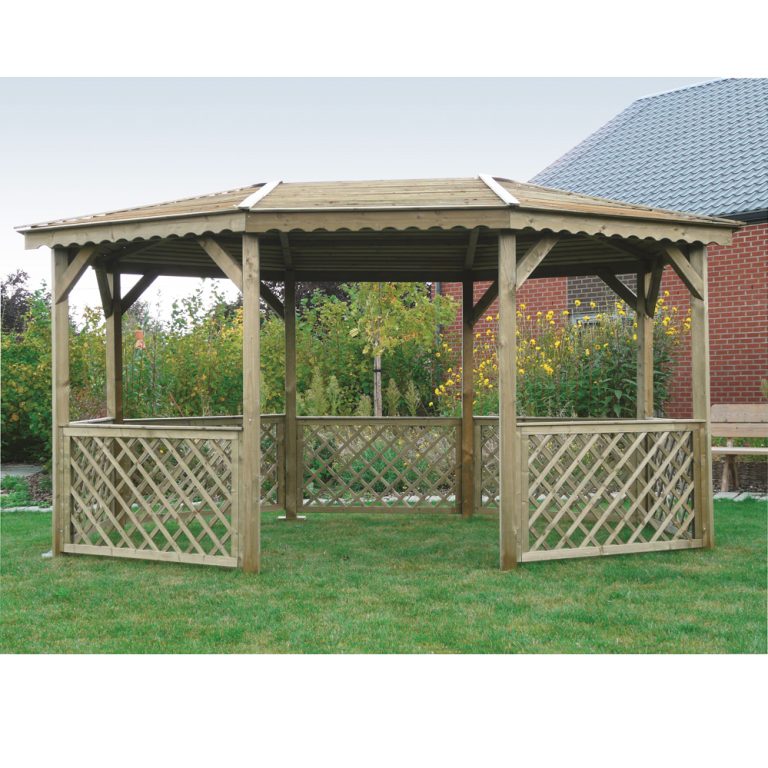 Gazebo in Legno Impregnato PAVILION 445 x 345 cm-0
