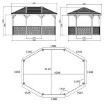 Gazebo in Legno Impregnato PAVILION 445 x 345 cm-36806