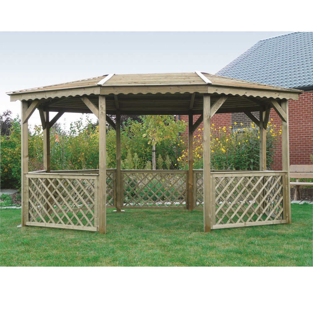 Gazebo in Legno Impregnato PAVILION 445 x 345 cm-0 Gazebo in Legno Impregnato PAVILION 445 x 345 cm-0