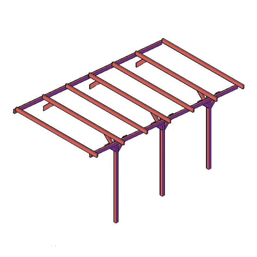 Onlywood ESTENSIONE Copertura in legno per auto 2,7 x 5 metri in legno impregnato classe 3-0 Onlywood ESTENSIONE Copertura in legno per auto 2,7 x 5 metri in legno impregnato classe 3-0