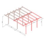 Onlywood ESTENSIONE Copertura in legno per auto 2,7 x 5 metri in legno impregnato classe 3-36883