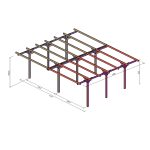 Onlywood ESTENSIONE Copertura in legno per auto 2,7 x 5 metri in legno impregnato classe 3-36884