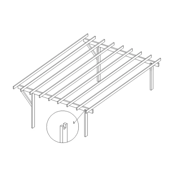 Onlywood Copertura in legno per Auto VERY STRONG - 6 X 5 metri in Legno trattato in Autoclave classe 3 -0