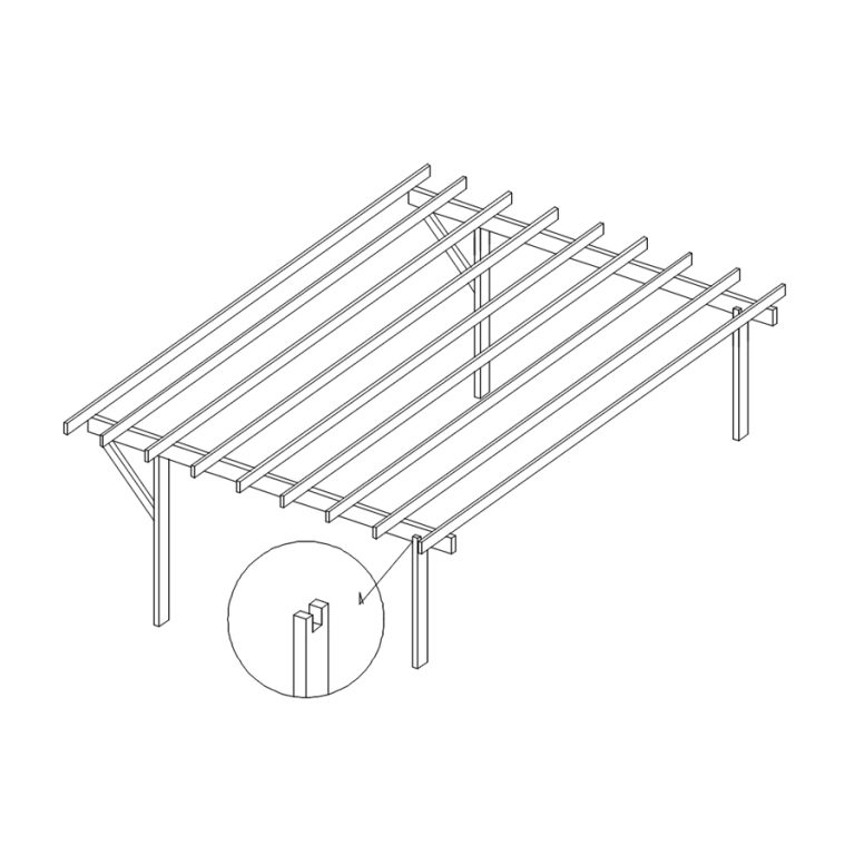 Onlywood Copertura in legno per Auto VERY STRONG - 6 X 5 metri in Legno trattato in Autoclave classe 3 -0