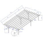 Onlywood Copertura in legno per auto VERY STRONG - 9 X 5 metri in Legno trattato in Autoclave classe 3-46283