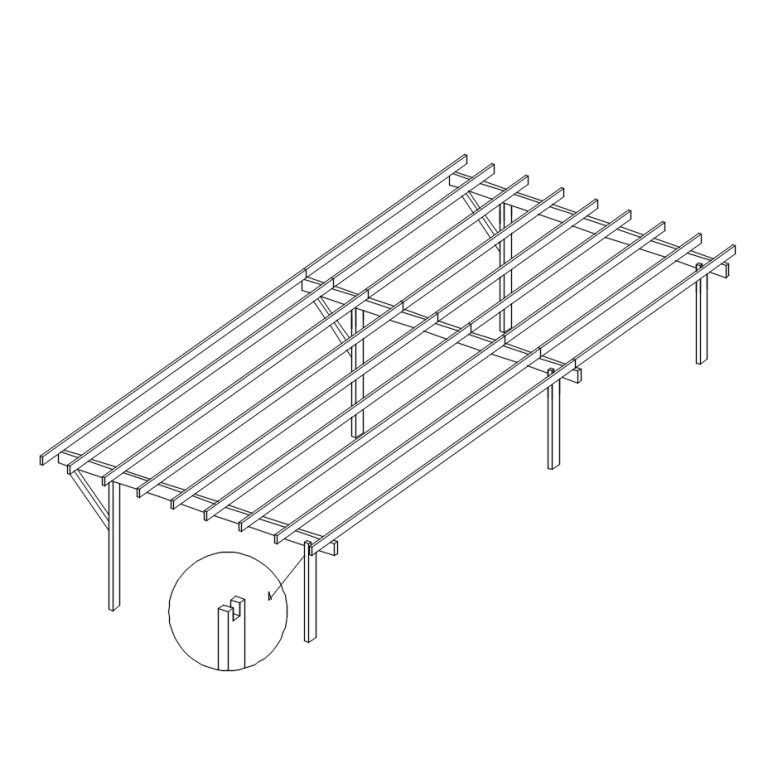 Onlywood Copertura in legno per auto VERY STRONG - 9 X 5 metri in Legno trattato in Autoclave classe 3-0