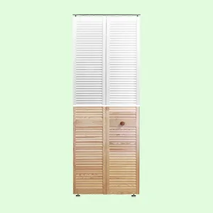 Ante per Armadio a Muro a Persiana 81 x 205 cm in Legno Naturale
