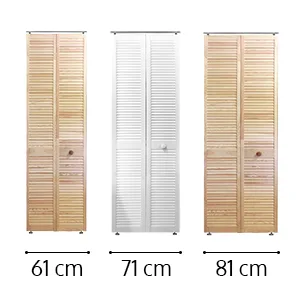 Ante per Armadio a Muro a Persiana 81 x 205 cm in Legno Naturale