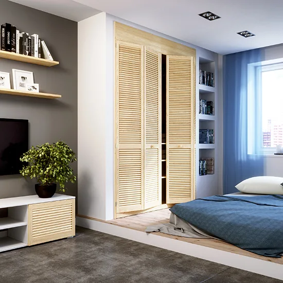Onlywood Ante per Armadio a Muro a Persiana 610 x 2050 mm in Legno Naturale-0