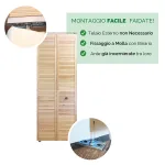 Onlywood Ante per Armadio a Muro a Persiana 81 x 205 cm in Legno Naturale - foto 4