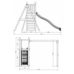 Parco Giochi in Legno Autoclavato Fungoo FUNNY 3 con Altalena doppia e Scivolo-53469