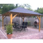 Onlywood Gazebo in Legno KIOSK Tetto in Legno 560 x 560 cm - Antivento-42325