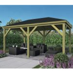 Onlywood Gazebo in Legno KIOSK Tetto in Legno 490x290 cm - Antivento-42339