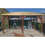 Onlywood Gazebo in Legno KIOSK Tetto in Legno 490x290 cm - Antivento-57381