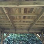 Onlywood Gazebo in Legno Impregnato MODERN 356 x 356 cm con Tetto in Legno Piatto - Antivento-42405