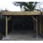 Onlywood Gazebo in Legno Impregnato MODERN 356 x 356 cm con Tetto in Legno Piatto - Antivento-42406