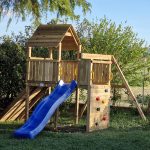Parco Giochi in Legno Autoclavato CAROL 3 con Altalena e Scivolo Fungoo-0