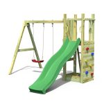 Parco Giochi in Legno Autoclavato Fungoo FUNNY 3 con Altalena doppia e Scivolo-78773