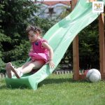 Parco Giochi in Legno Verniciato Color Teak Fungoo TIP TOP Torre con Scivolo -42352