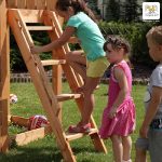 Parco Giochi in Legno Verniciato Color Teak Fungoo TIP TOP Torre con Scivolo -42354