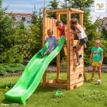 Parco Giochi in Legno Verniciato Color Teak Fungoo TIP TOP Torre con Scivolo - foto 3