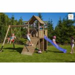 Parco Giochi in Legno Autoclavato CAROL 3 con Altalena e Scivolo Fungoo-42570