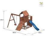 Parco Giochi in Legno Autoclavato CAROL 3 con Altalena e Scivolo Fungoo-42572